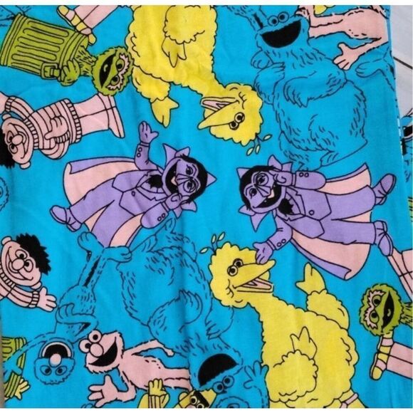 NWT SESAME STREET‎ Pajama Pants Men’s Women’s Unisex XL Blue Drawstring Big Bird - Picture 7 of 13